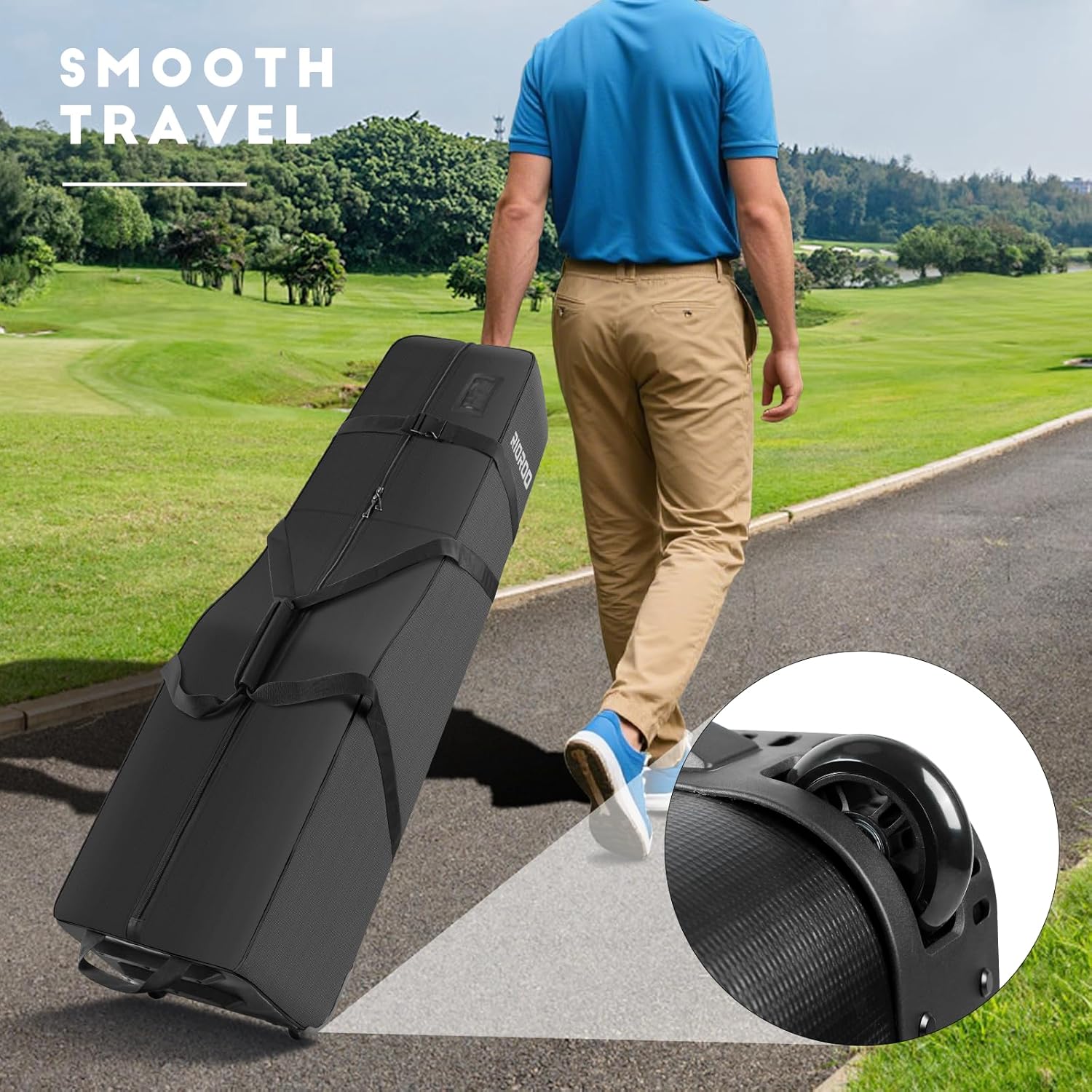 Golf Travel Bags for Airlines with Wheels, Soft-Sided 900D Oxford Cover, Padded Club Protection, Universal Fit Golf Gifts for Men and Women - Image 4