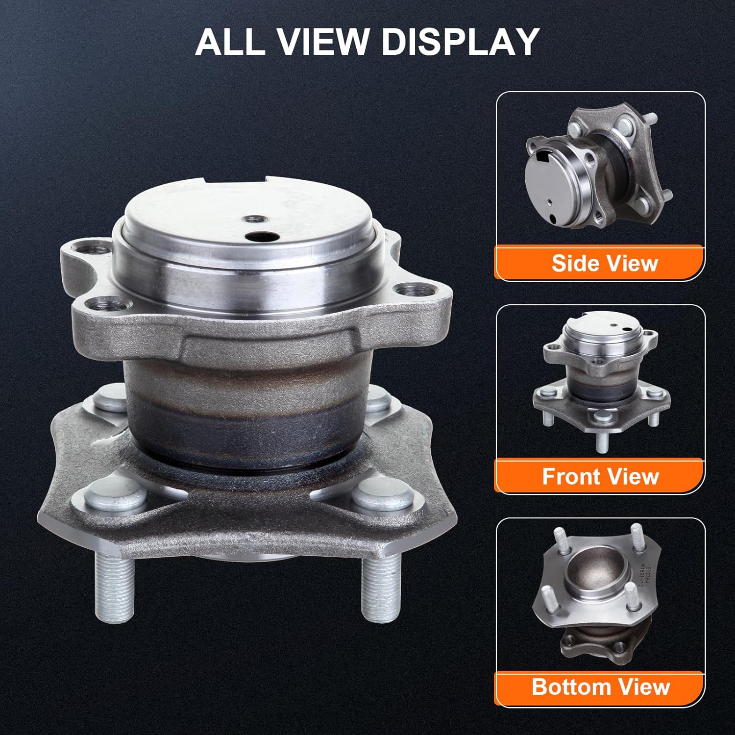 OCPTY New Wheel Hub Bearings Rear Axle 4 Lugs with ABS Compatible for Sentra S SL SR 2007-2012 OE 512384