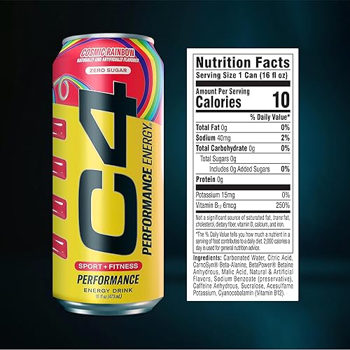 Vista 47 de Cellucor C4 Performance Energy - Bebida energética preentrenamiento carbonatada sin azúcar, 200 mg [0.007 oz] de cafeína con beta alanina, sabor