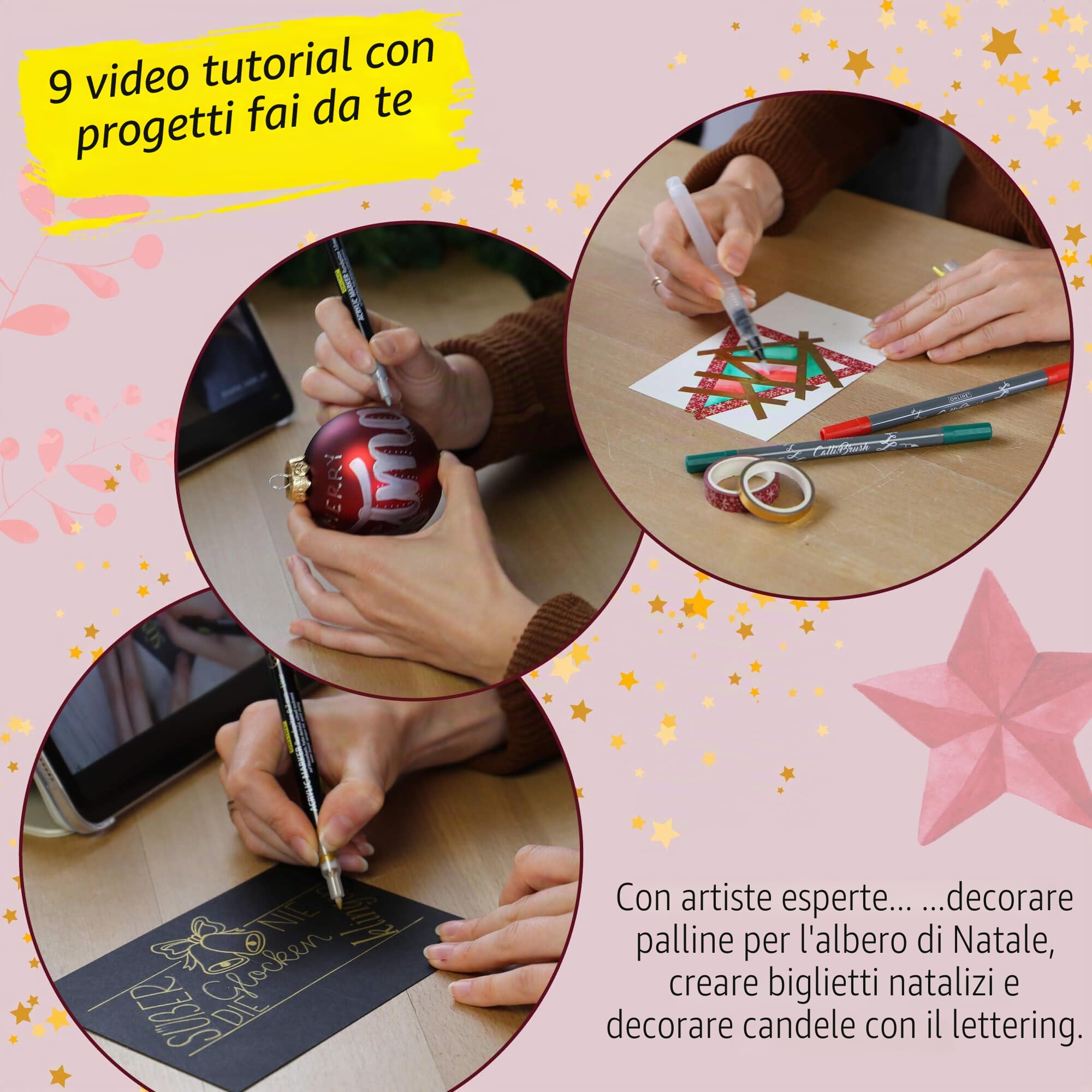 ONLINE Handlettering Calendario dell'Avvento 2026, creativo per adolescenti, ragazze, ragazzi e adulti, calendario dell'Avvento con oltre 25 prodotti, calligrafia, lettering e tutorial
