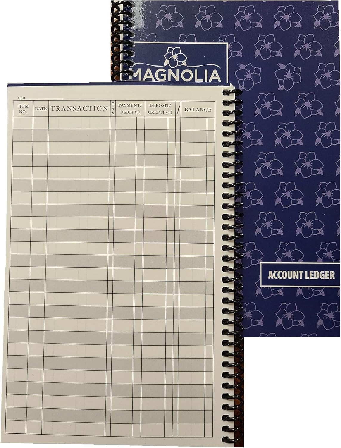 Side Spiral Bound Magnolia Flowers Checkbook/Transaction Register : Office Products