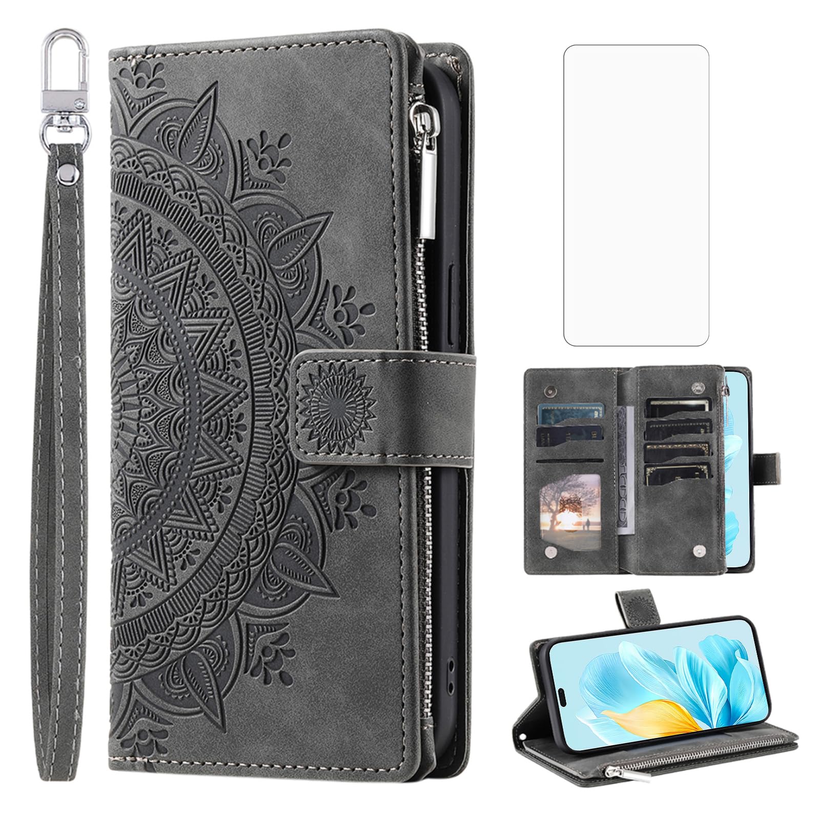 Coque Honor 200 Lite gris solution anti rayures et chutes UK DKTTQB