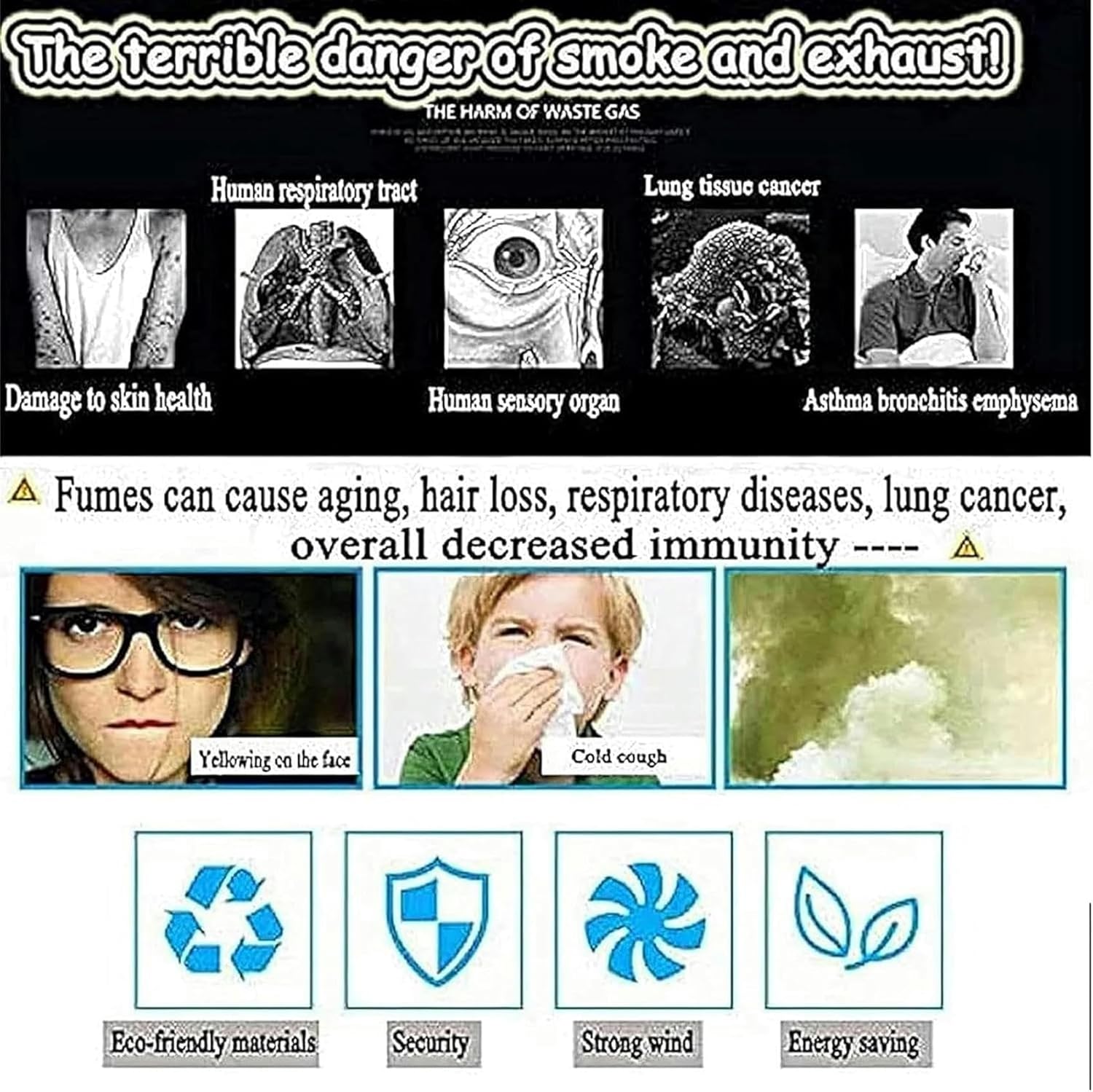 Household Chimney Induced Draft Fan, Fireplace Exhaust Fan, Flue Fan, Exhaust Fan Smoke Machine Dust Chimney Induced Draft 100W Ventilation~/