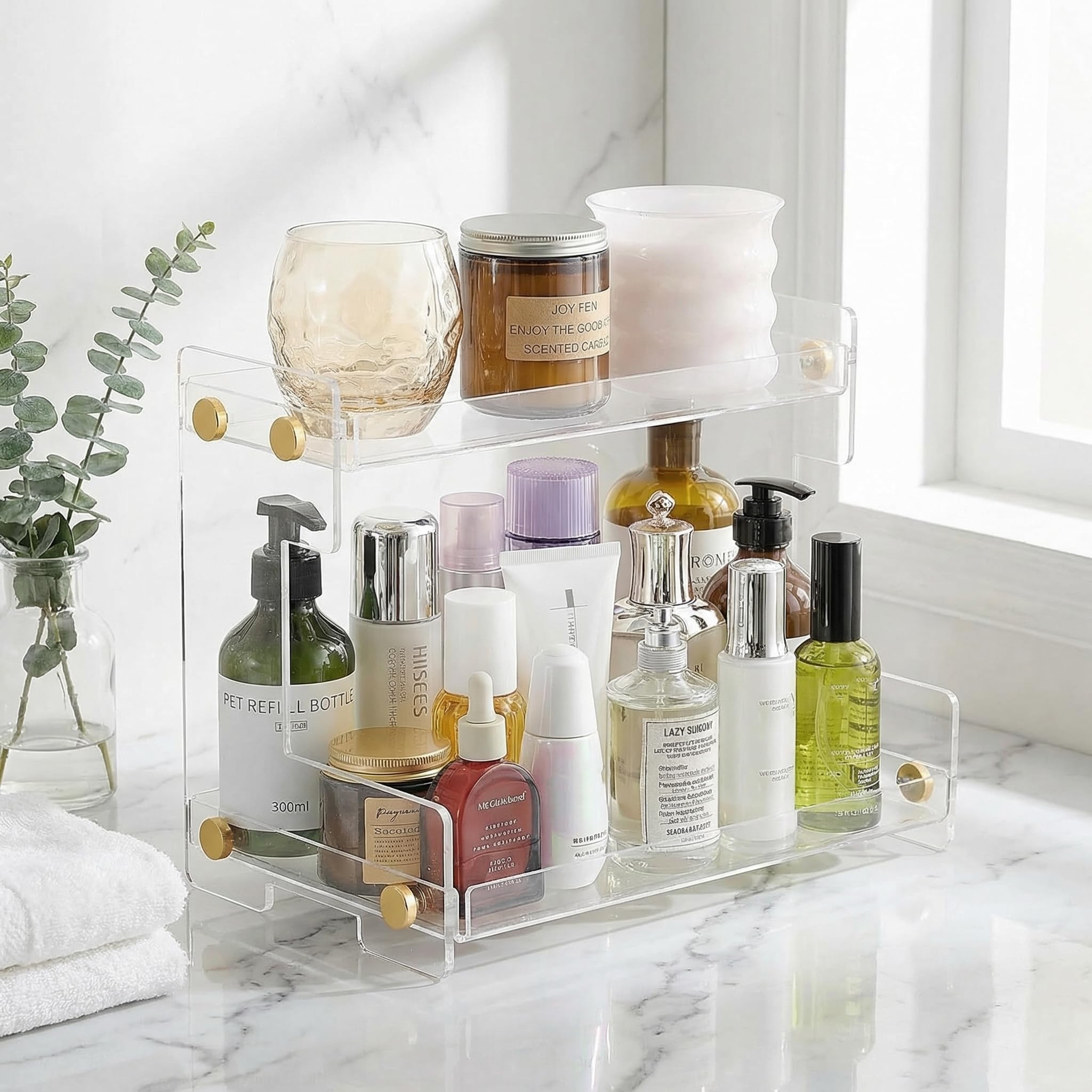 Amazon.com: FFK Bathroom Organizer Countertop 2-Tier Storage