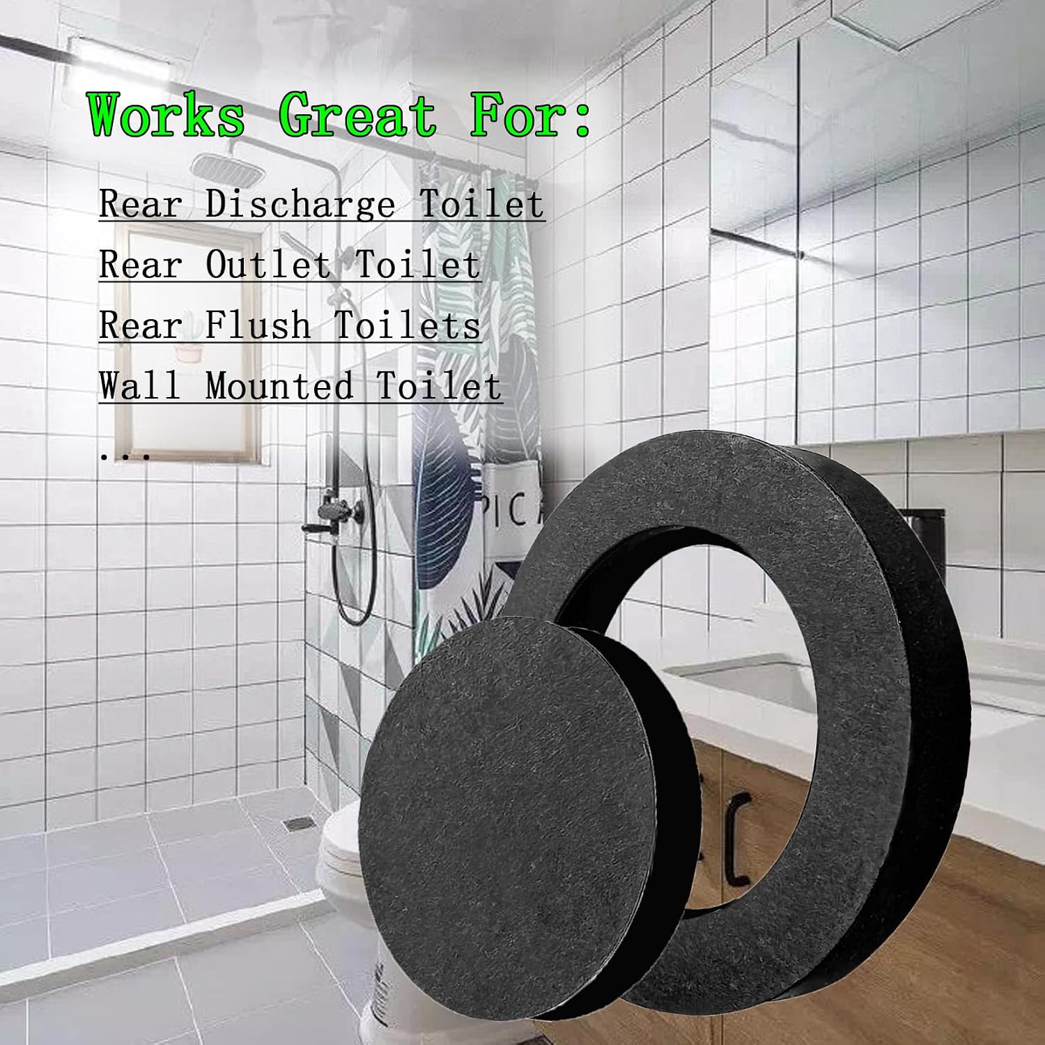 Z1200-NEOSEAL-GSKT-4 Wall Mounted Toilet Gasket,4" Neo Seal Closet Gasket | For Rear Discharge Toilet,Rear Outlet Toilet,Rear Flush Toilets,Wall Mounted Toilet,Prevent Water Leakage,Odor