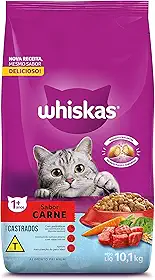 whiskas Ração Whiskas Para Gatos Adultos Castrados Sabor Carne - 10,1Kg