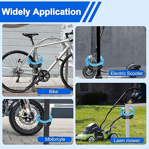 Miniatura 7 de NDakter Candado de cadena para bicicleta, combinación de 5 dígitos, resistente antirrobo, cerradura de cadena de bicicleta, 3.2 pies de largo,