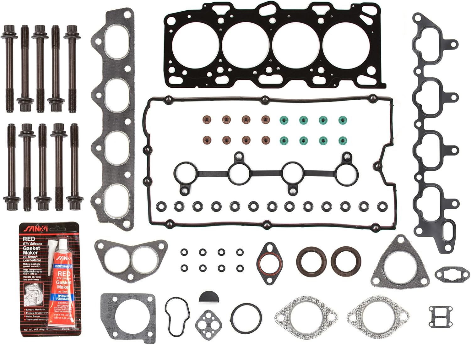 Evergreen HSHB6025 Cylinder Head Gasket Set Head Bolt