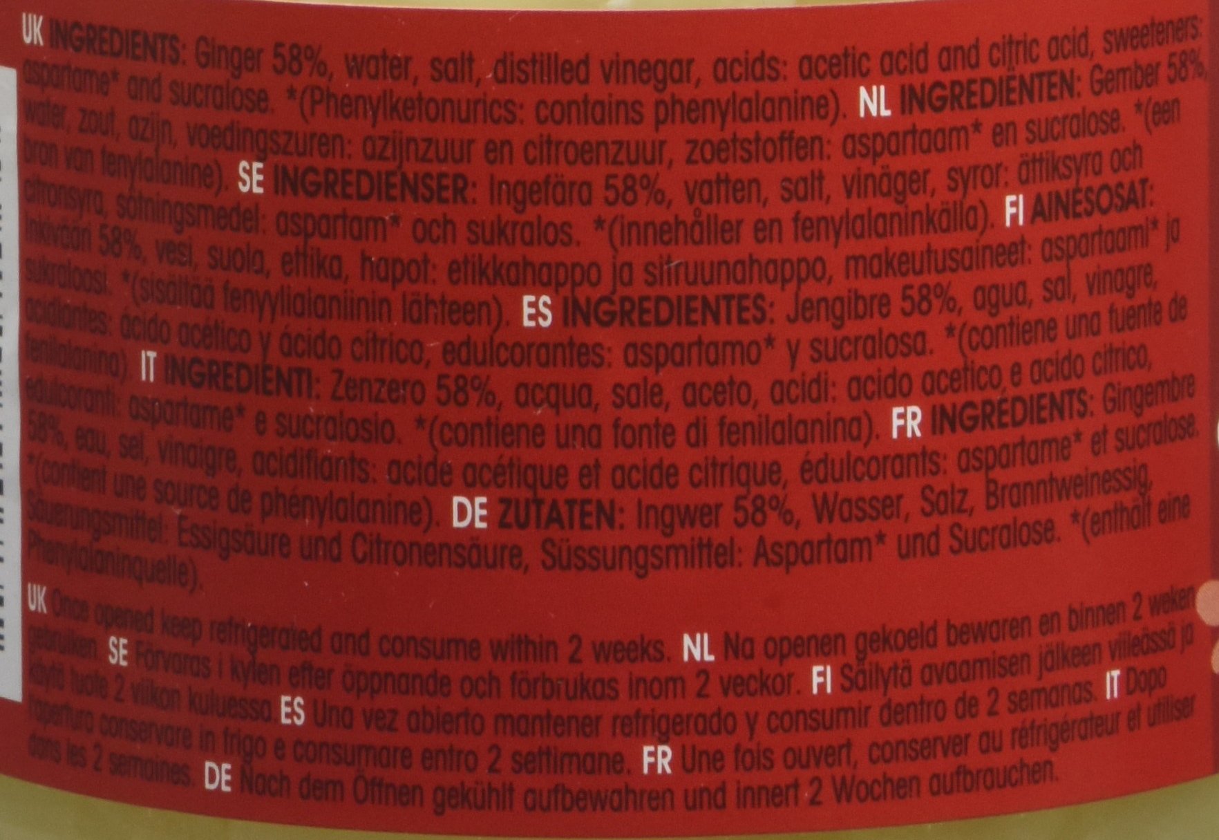 SAITAKU Gingembre en lamelles | gingembre japonais | Makis et sushis | Cuisine Japonaise | Sans colorant artificiel | 190g - Lot de 3