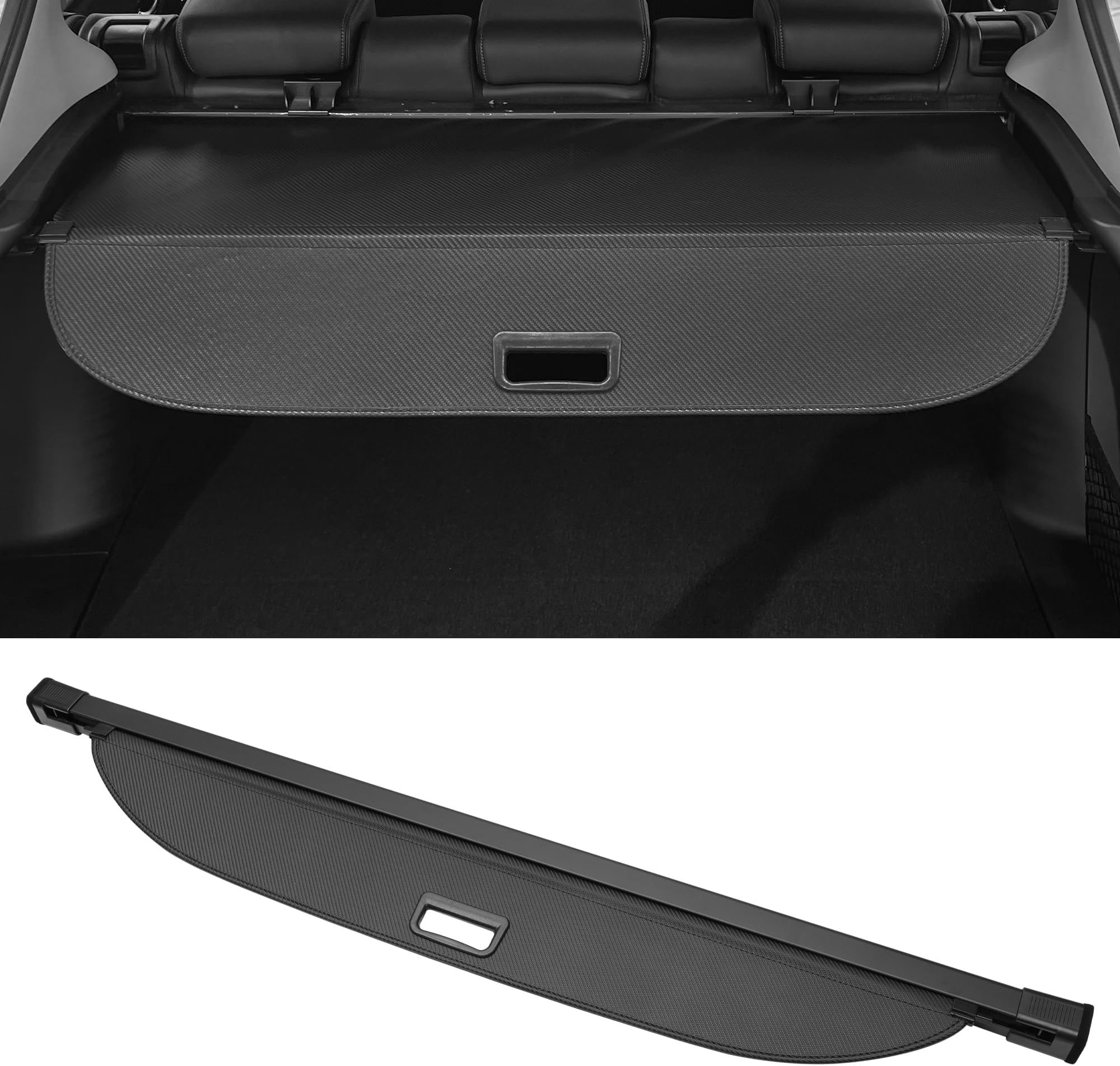Motoforti Car Trunk Retractable Cargo Cover for Kia Sorento 2.4L 3.3L 2014-2015 Rear Trunk Parcel Shelf Luggage Security Shield Shade, Canvas, Black Carbon Fiber