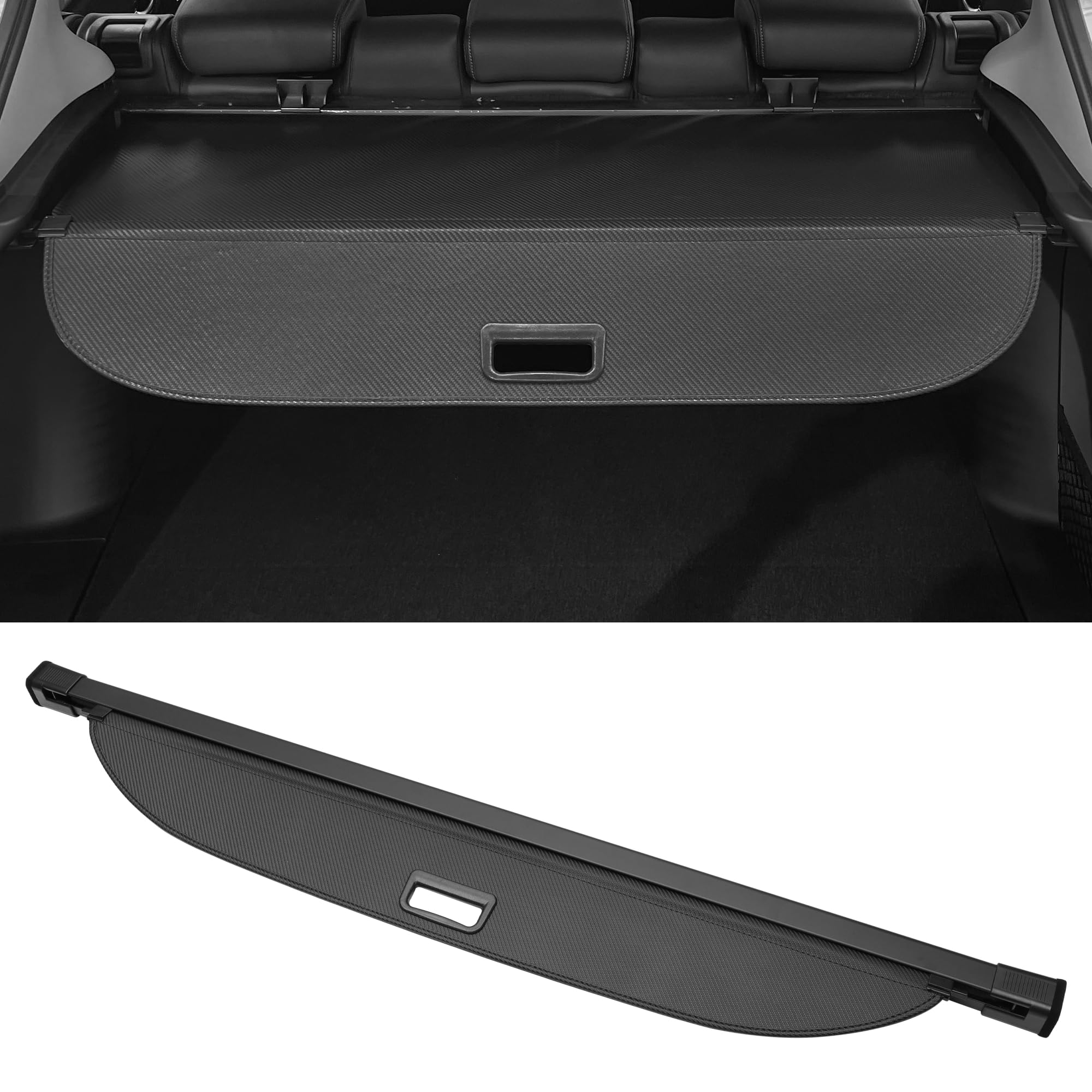 Motoforti Car Trunk Retractable Cargo Cover for Kia Sorento 2.4L 3.3L 2014-2015 Rear Trunk Parcel Shelf Luggage Security Shield Shade, Canvas, Black Carbon Fiber