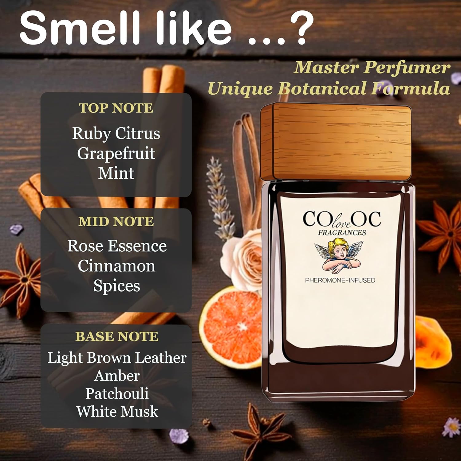 Cupiette Pheromone Infused Cologne For Men – Fresh & Spicy Woody Fragrance - Chemical Free, Skin-Friendly - Notes Of Amber,Leather,Cinnamon And Ruby Citrus – Long Lasting Unique Botanical Formula