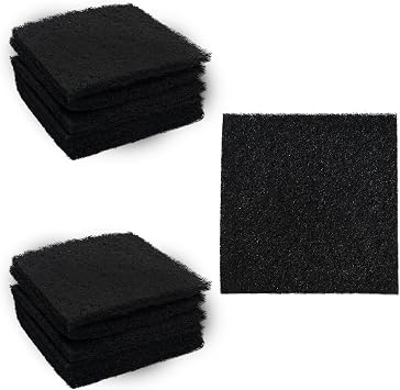 12PCS 5 Square Compost Bin Charcoal Filters, 0.4 Thick Activated Carbon Filters for Kitchen Countertop Compost Pail, Home Bucket Filter Replacements
