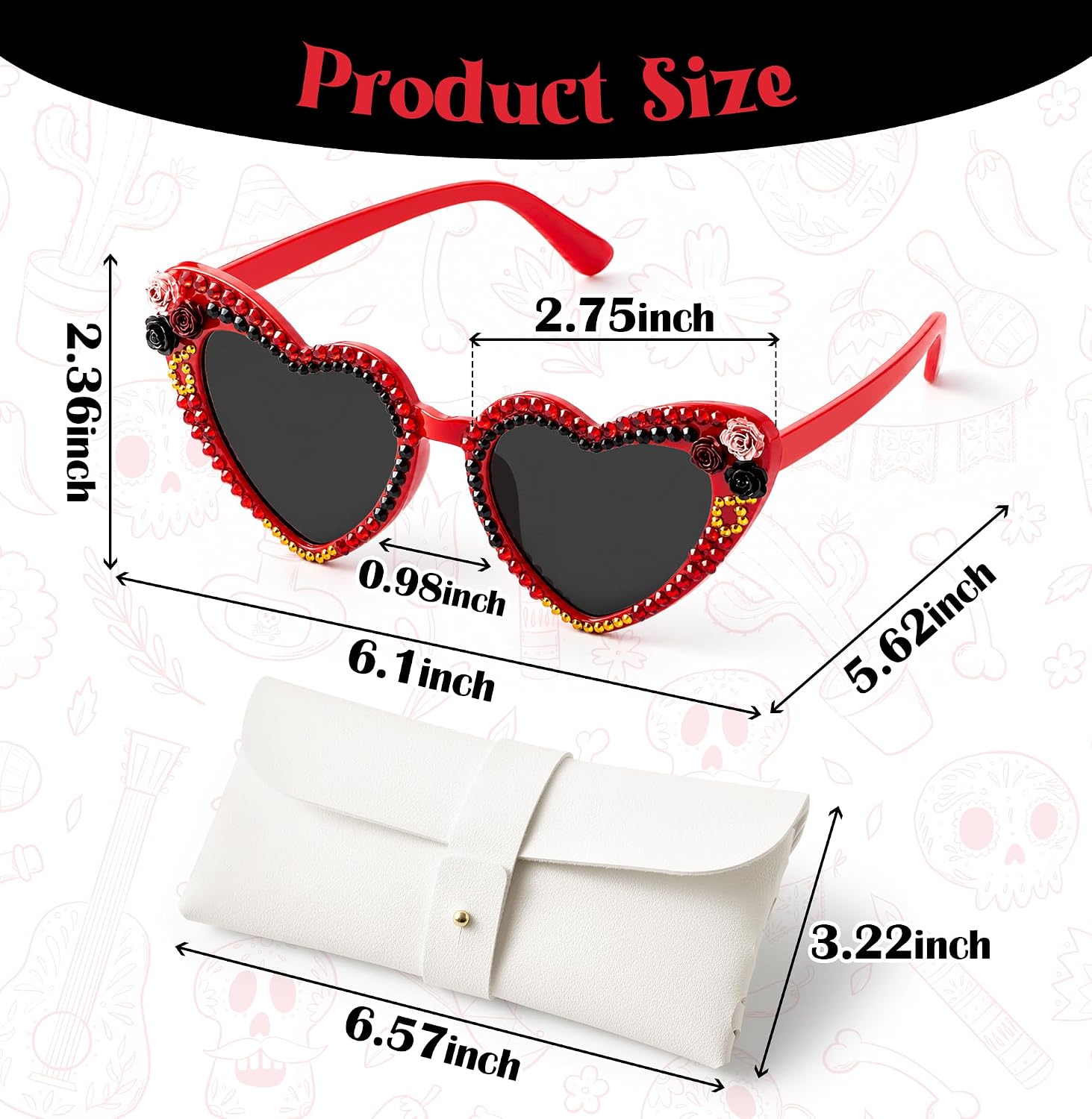 Halloween Sunglasses with Rhinestone, Fun Spooky Party Favors Gifts image 2