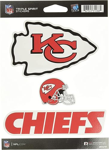 Vista 53 de Rico Industries NFL Football Triple Spirit Stickers Hoja de calcomanías triples Primario