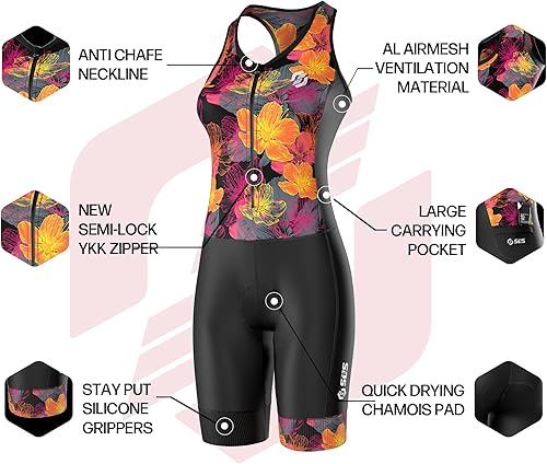 Miniatura 69 de SLS3 Trajes de triatlón para mujer - Traje de triatlón de una pieza para mujer - Traje de triatlón profesional para mujer - Trisuit premium
