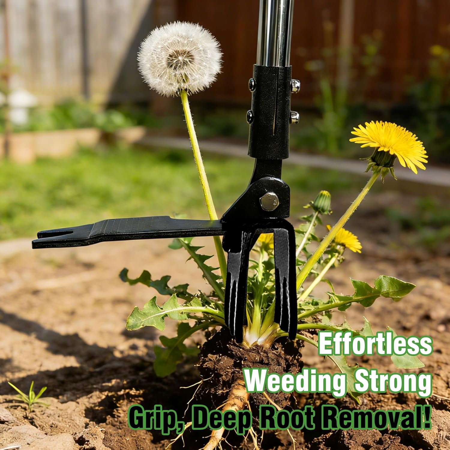 Weed Puller Tool, Stand Up Weed Puller with Stainless Steel Long Handle, 6-Claw Heavy Duty Steel Head, Weeder Tool for Garden, Easily Remove Weeds Without Bending/Kneeling