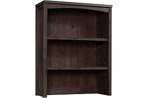 Sauder Costa Library Hutch in Coffee Oak Finish