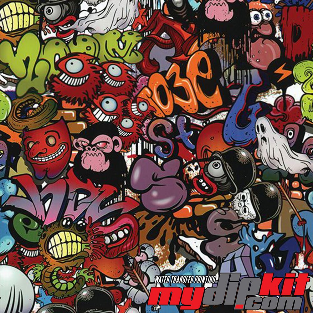 Hydrographic Film - Water Transfer Printing - Hydro Dipping - Monster Graffiti - DD-958-A