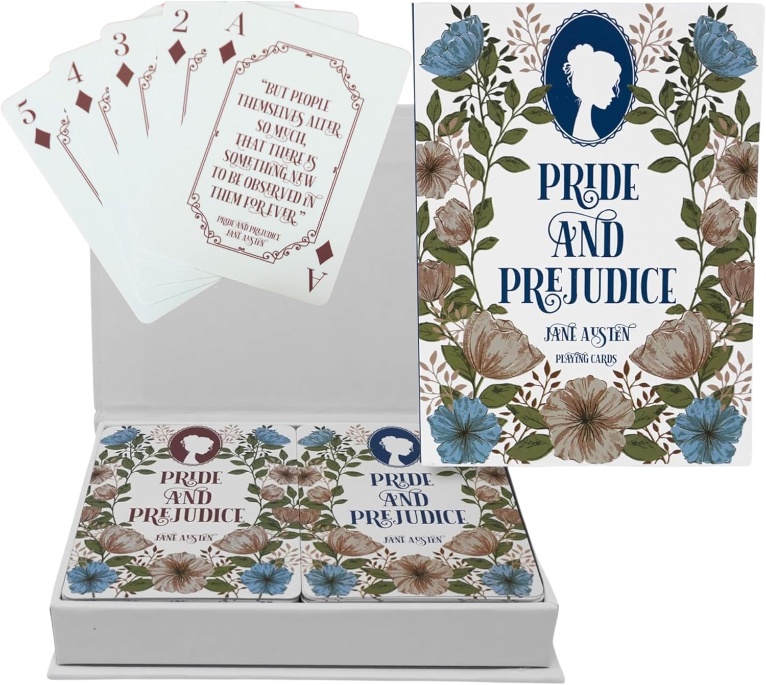 Steel Mill & Co Book Lovers Deck of Cards, Cute Novelty Playing Cards for Readers, Gift Set, Pride and Prejudice