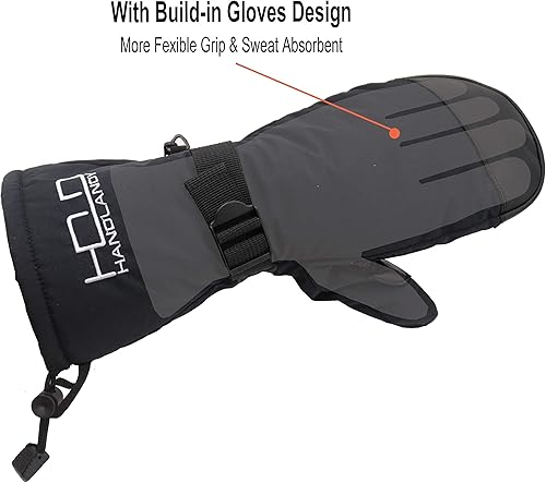 Miniatura 4 de HANDLANDY Guantes de esquí impermeables de invierno para hombres y mujeres, 3M Thinsulate resistentes al viento, guantes de nieve cálidos, guantes