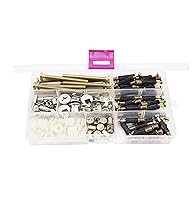 Vista 6 de binifiMux Juego de 90 tornillos para cuna, tornillos de conexión para muebles, tuercas surtidas, tornillos hexagonales, ajuste de leva, clavija
