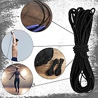 Vista 5 de Luter Cordón elástico pesado de 1/8 de pulgada (0.118 in) de 20 yardas, negro, 1 unidad, ideal para manualidades, costura y uso diario