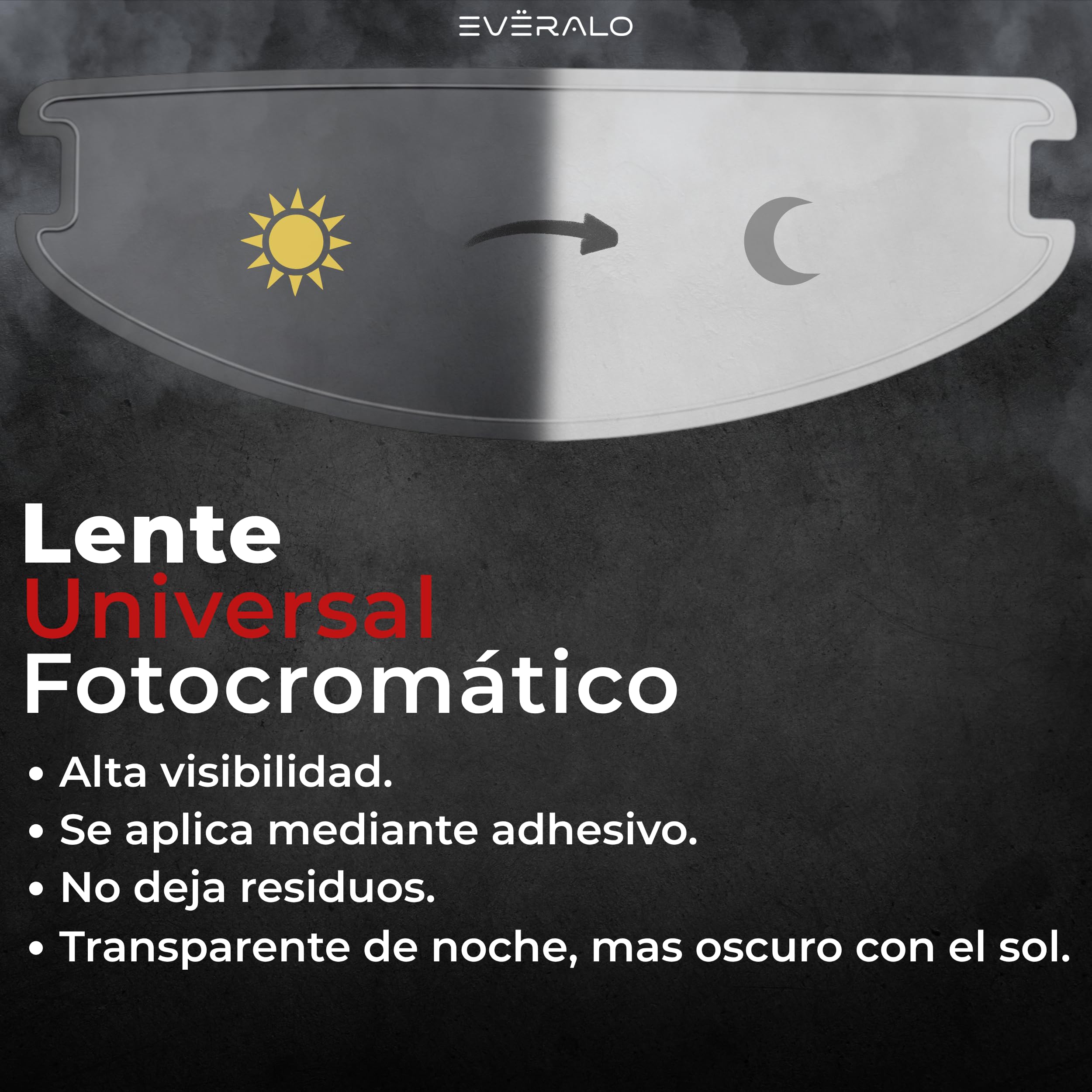 Inserto Universal - Lamina Antivaho Casco Moto - Lente Antivaho Adhesiva Para Casco Integral, Jet y Modular (Fotocromatica) — view 3