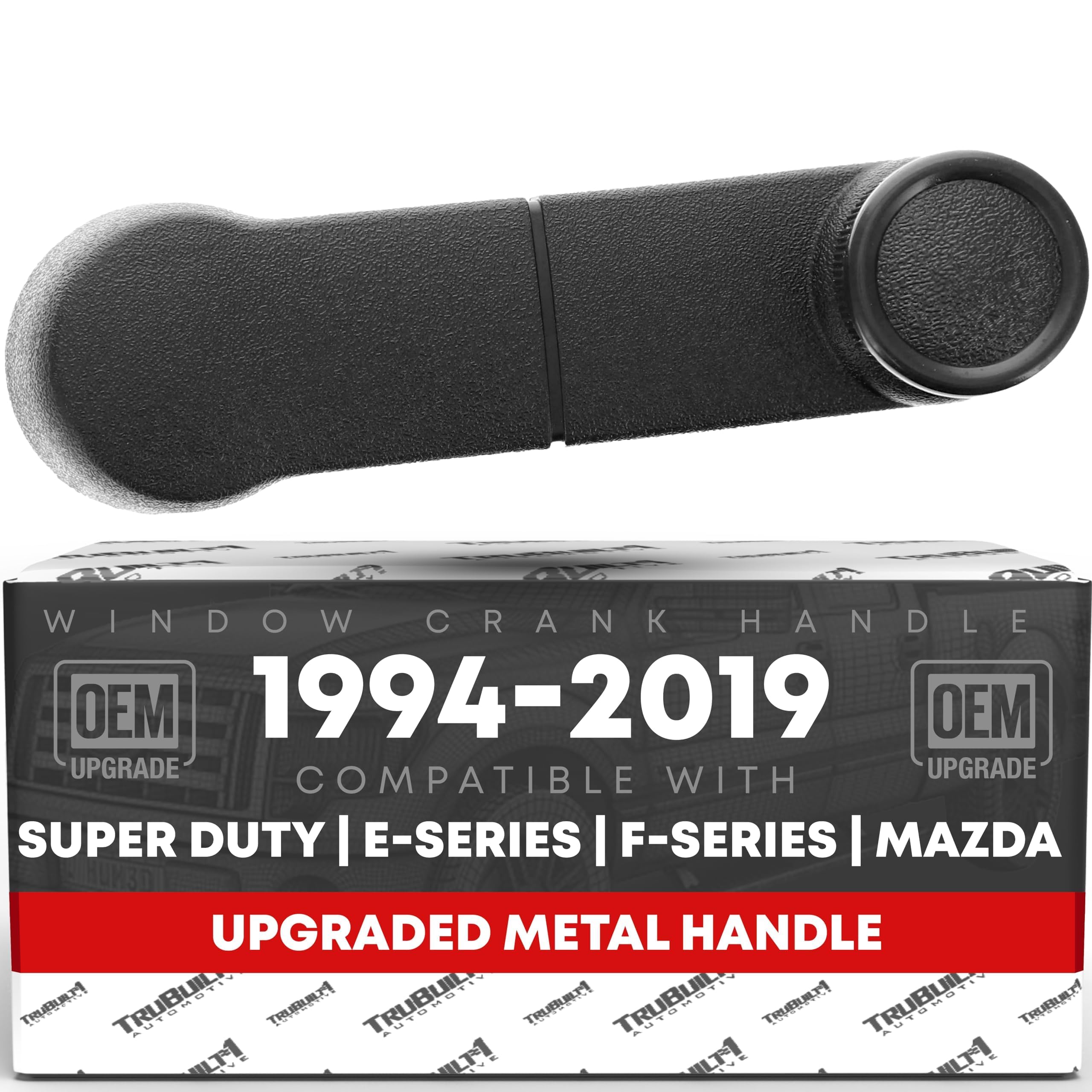 T1A Window Crank Handle Upgraded Metal, Left/Right - Compatible with 1993-2011 Ford Ranger, 97-16 F-Series, 09-19 E-Series; 94-16 Mazda B-Series - Black - OEM F37Z-1023342-A-MT, 012-1230-12, 767MX