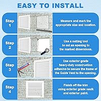 Vista 6 de Ventilación de Ático de Aluminio Premium de 6"x6" con Malla, Flujo de Aire Óptimo para Áticos, Cobertizos y Hastiales, Abertura de Ventilación