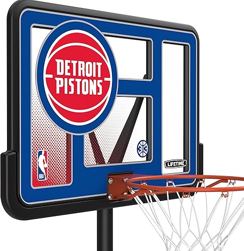 Vista 168 de Aro de basketball con sistema portable, de altura ajustable, tablero posterior de 44 pulgadas de Lifetime 1269 Pro Court.