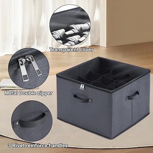 Miniatura 3 de Mayniu Organizador de almacenamiento de zapatos para 16 pares, organizador grande de zapatos con asas reforzadas, organizador de caja de zapatos