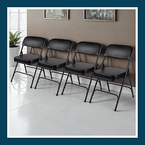 Miniatura 2 de OEF Furnishings OEF3200 Series Heavy Duty, Industrial Grade, Premium Vinyl Folding Chairs 2" Ultra Padded Seat Double Hinged Steel Frame (2 Pack,