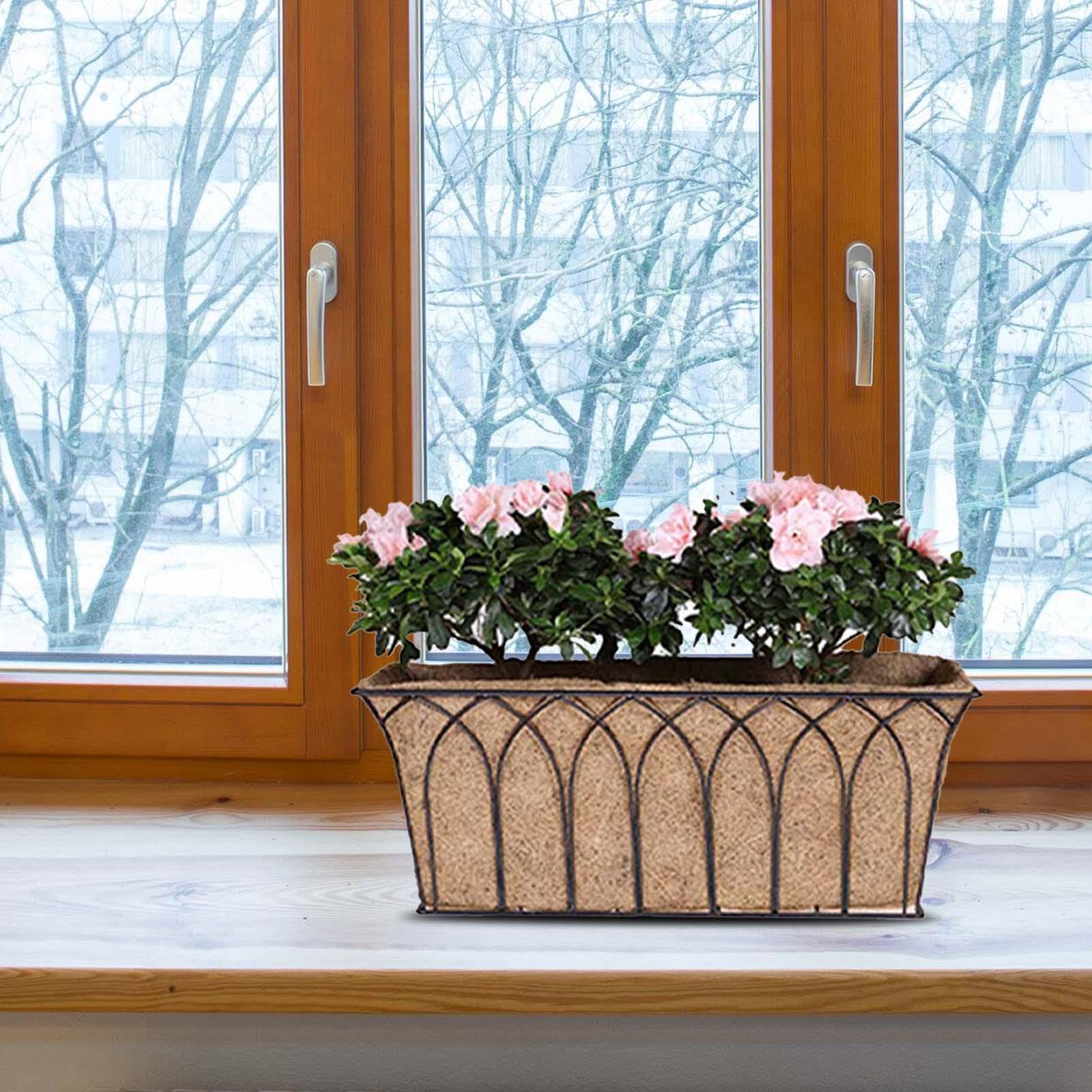 2 Stück Natürliche Kokosfaser-Einlagen Für Fensterkästen & Blumenampeln – Je 91.4x18 Cm, Halbmondförmig, Atmungsaktiv