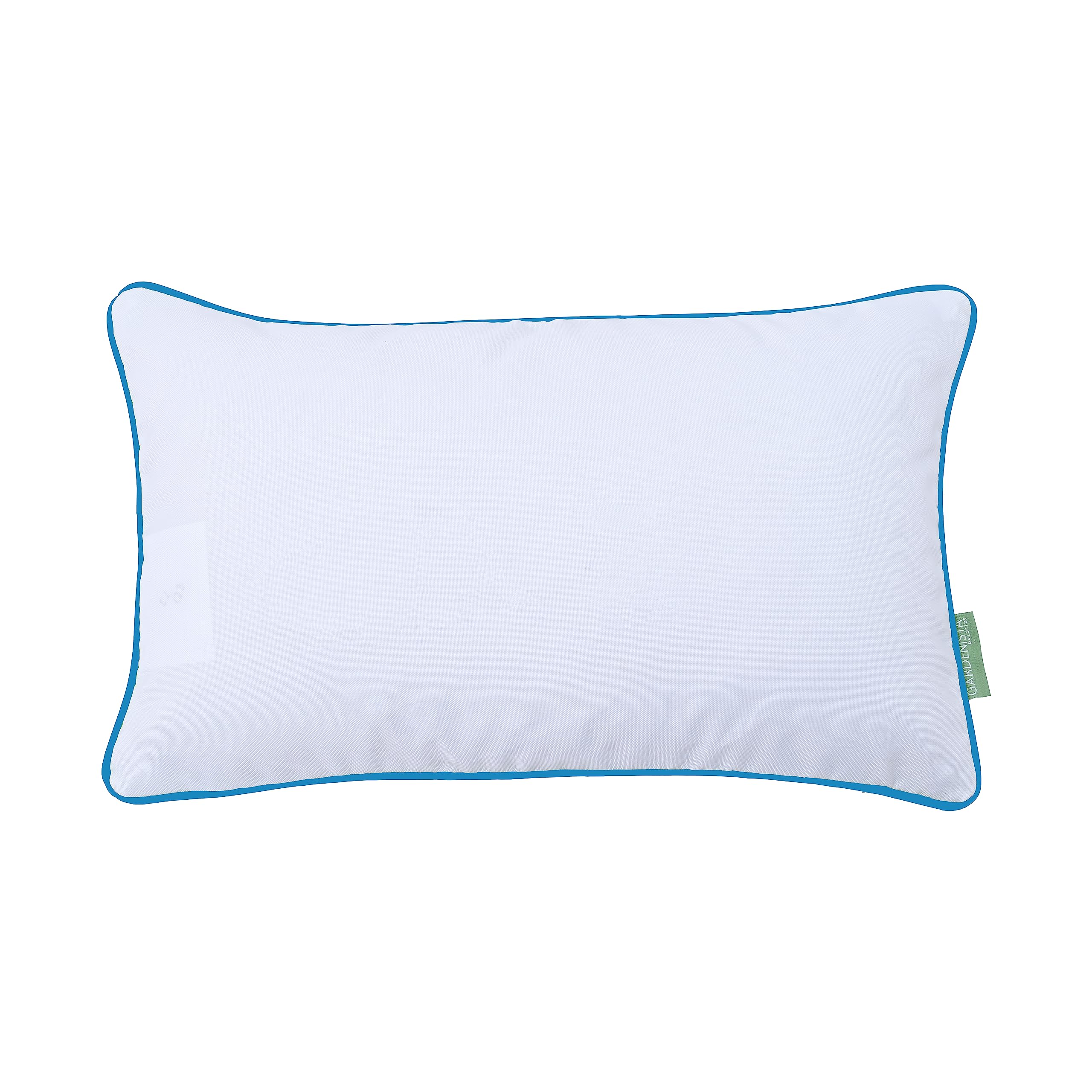Gardenista Premium White Scatter Cushion | Water Resistant Garden Cushions with Piping | Great for Living Room, Sofa, & Bed | Hollowfibre Filled Outdoor Furniture Pillow (30x50cm, Turquoise, 2)
