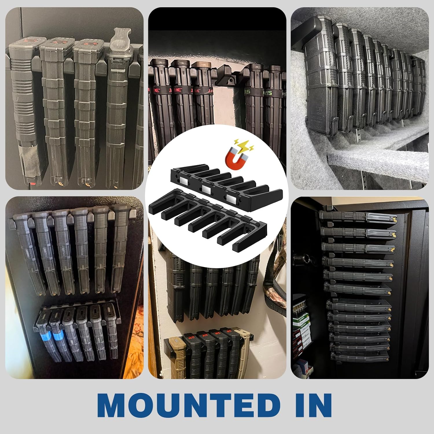 Aoanoko PMAG Rack Wall Mount,Mag Holder|AR Magazine Hodler|Wall Mount Display Mag Storage,Home Magazine Storage Rack,Mag Rack for Gun Safe,Locker,Cabinet,Wall