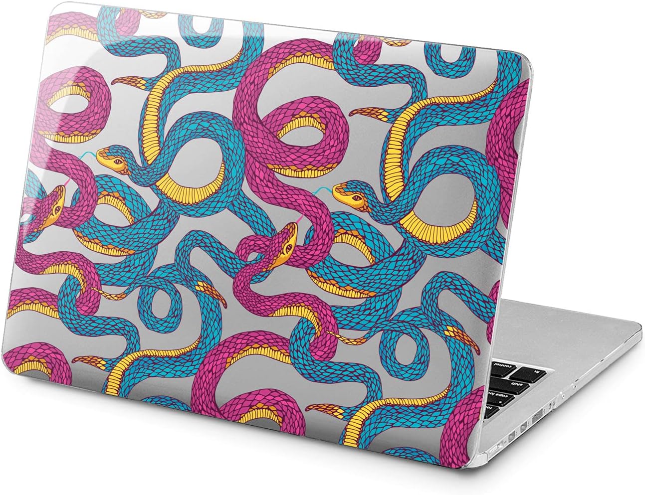 Hard Case Compatible for MacBook Pro 16 14 M3 M2 2023 M1 Pro 13 2022 Air 13 2021 Retina 2020 Mac 11 12 Colorful Design Glam Print Snakes Cute Protective Blue Pattern Cover Laptop Viper Pink