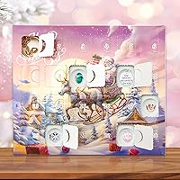 Vista 7 de 2025 Calendario de Adviento de Pulsera con Abalorio de Navidad Rosa, Caja Sorpresa con 22 Colgantes y 2 Pulseras, Calendario de Adviento de 24 Días