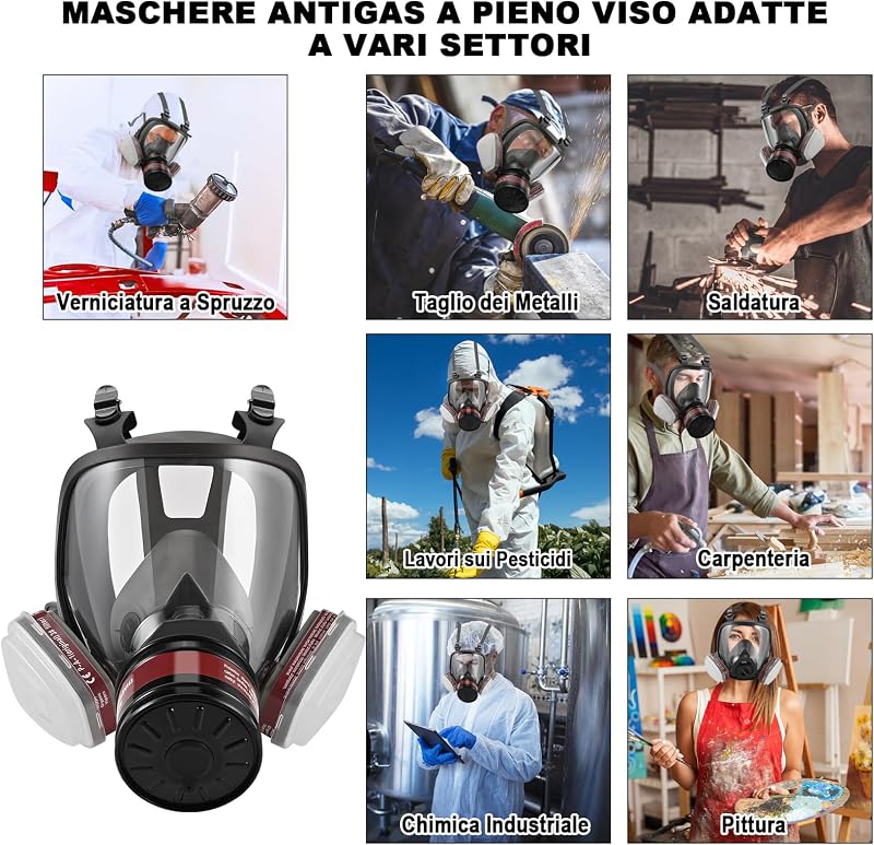Faburo Teljes Arcmaszk Szűrővel - Gázmaszk Festéshez Hegesztéshez Csiszoláshoz