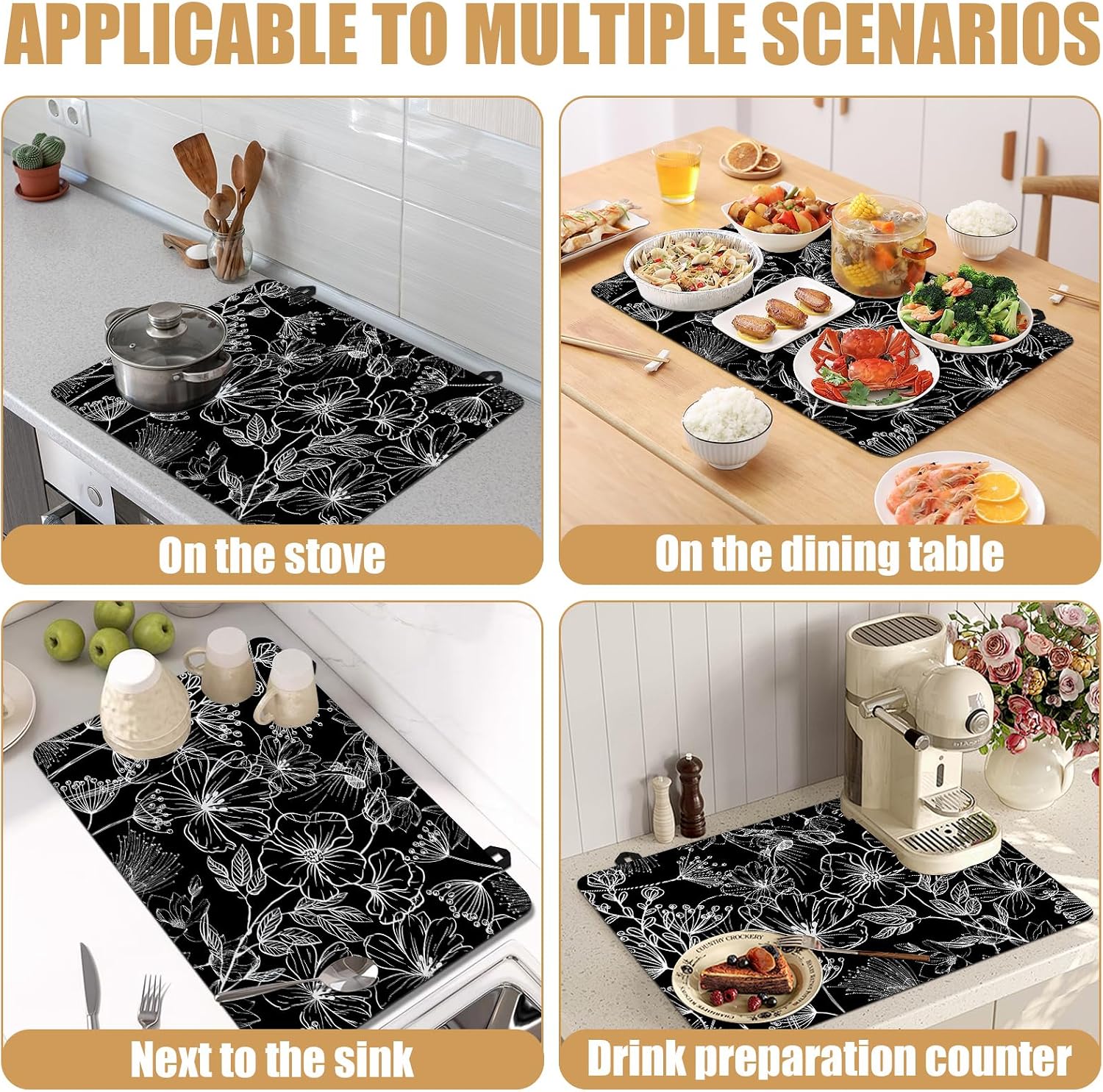 Spring Floral Stove Top Covers for Electric Stove, Flower Electric Gas Stove Pad Heat Resistant Range Cooktop Protector for Home Decor Kitchen 28"x20"