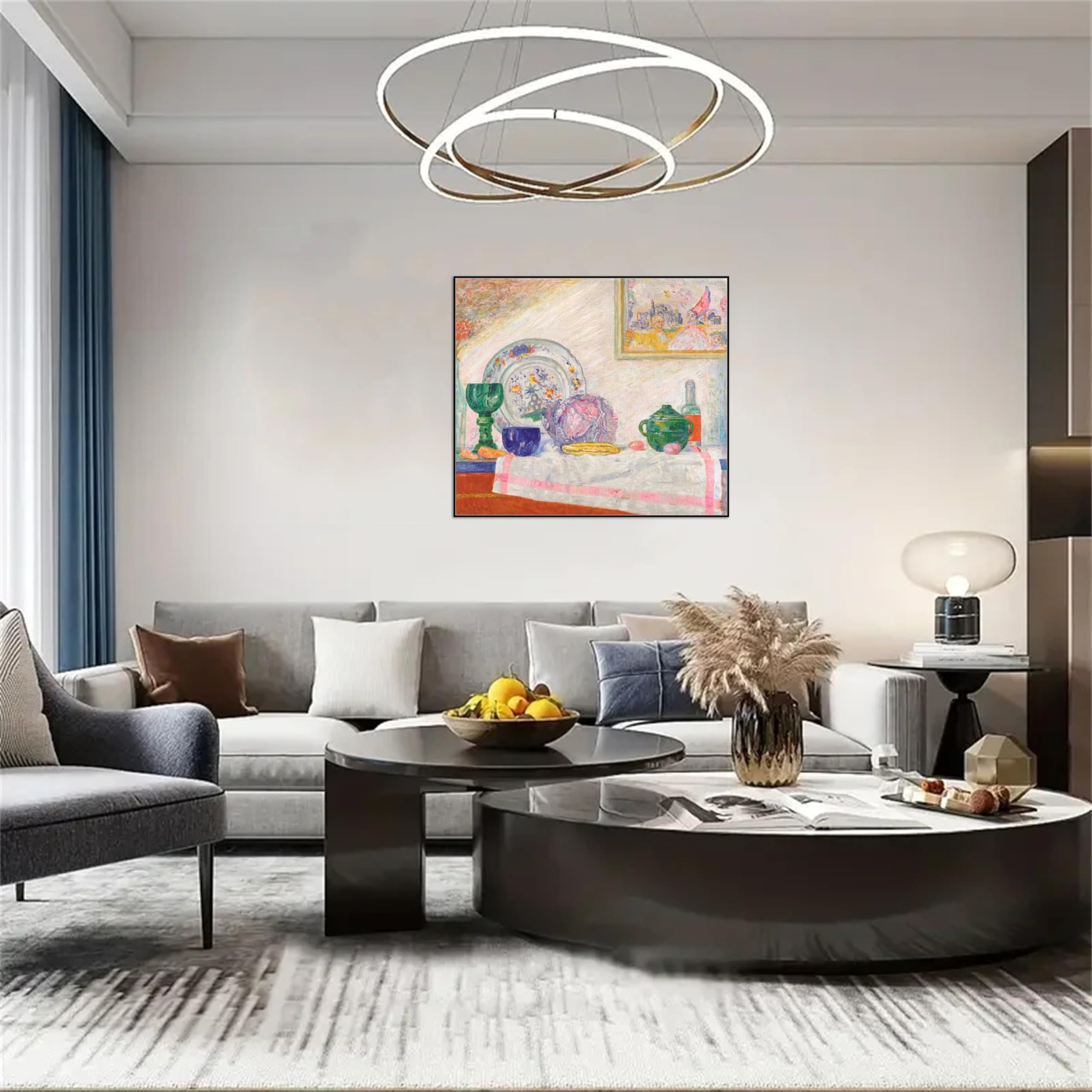 OZPWBVY Leinwandbilder Berühmte Gemälde Reproduktion-Goldrahmen Wandbilder für Wohnzimmer-Stillleben mit Rotkohl-Poster und Drucke 80x90cm31x35in