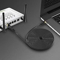 Vista 8 de KASIMO Cable Ethernet plano Cat 8 de 1 pie, cable de red LAN de Internet plano de alta velocidad Cat8 de 40 Gbps 2000 MHz SSTP con conector RJ45