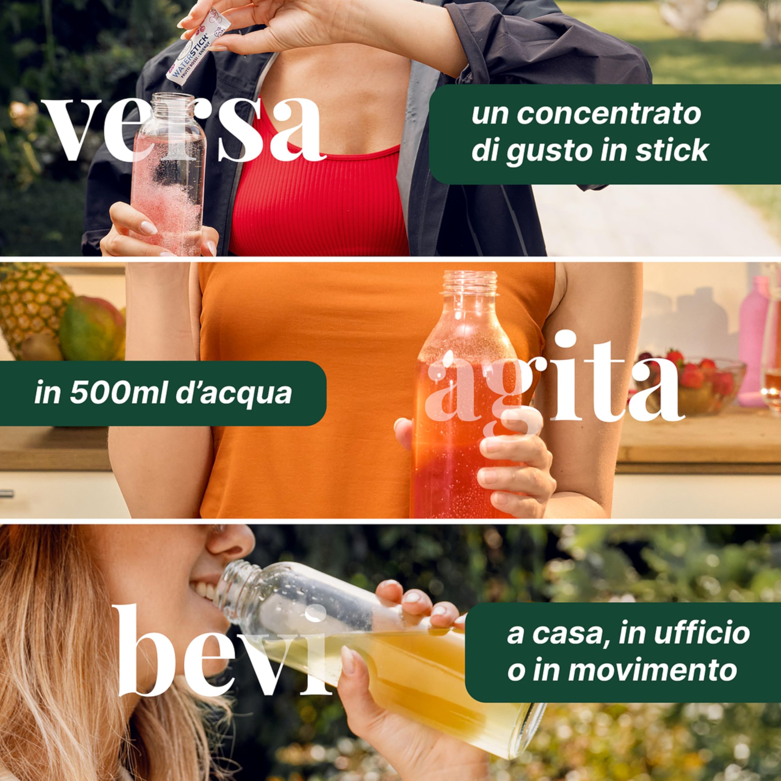 L'Angelica Waterstick Cassa Mista,4 Gusti, Tè alla Pesca, Anguria e Fragola, Mandarino e Arancia, Frutti Rossi,Vitamine e Sali Minerali, Zero Zuccheri e Calorie, Senza Conservanti,4 Astucci da12 Stick
