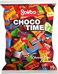 Sairoo ChocoTime - Chocolat au lait avec morceaux croustillants, 1kg Sac en vrac - Enveloppés individuellement Mini Barres en couleurs assorties - Idéal pour le partage, le don & Frappe