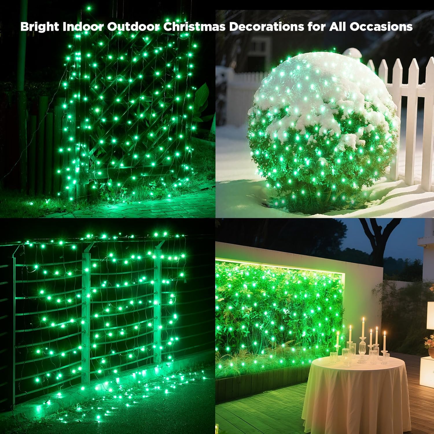 Led Net Lights Christmas Lights Outdoor 200Leds 9ft x 6ft Upgraded Green Christmas Net Lighting, Waterproof 5mm LED Wide Angle Outdoor Indoor Mesh Net Light for Trees, Bushes, Shrubs Decorations