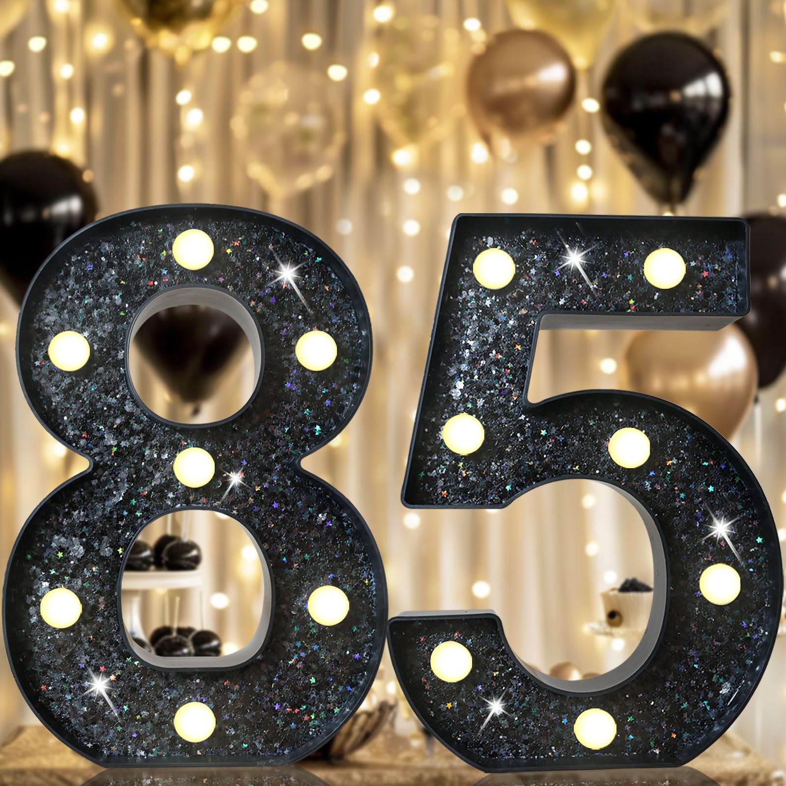 8.8" Decorative LED Light Up Numbers, Marquee Numbers Lights for 7th Birthday Decorations, Lighted Number Sign for Birthday Party Night Lights Wedding Anniversary Home Wall Decor, White Number 7 — view 18