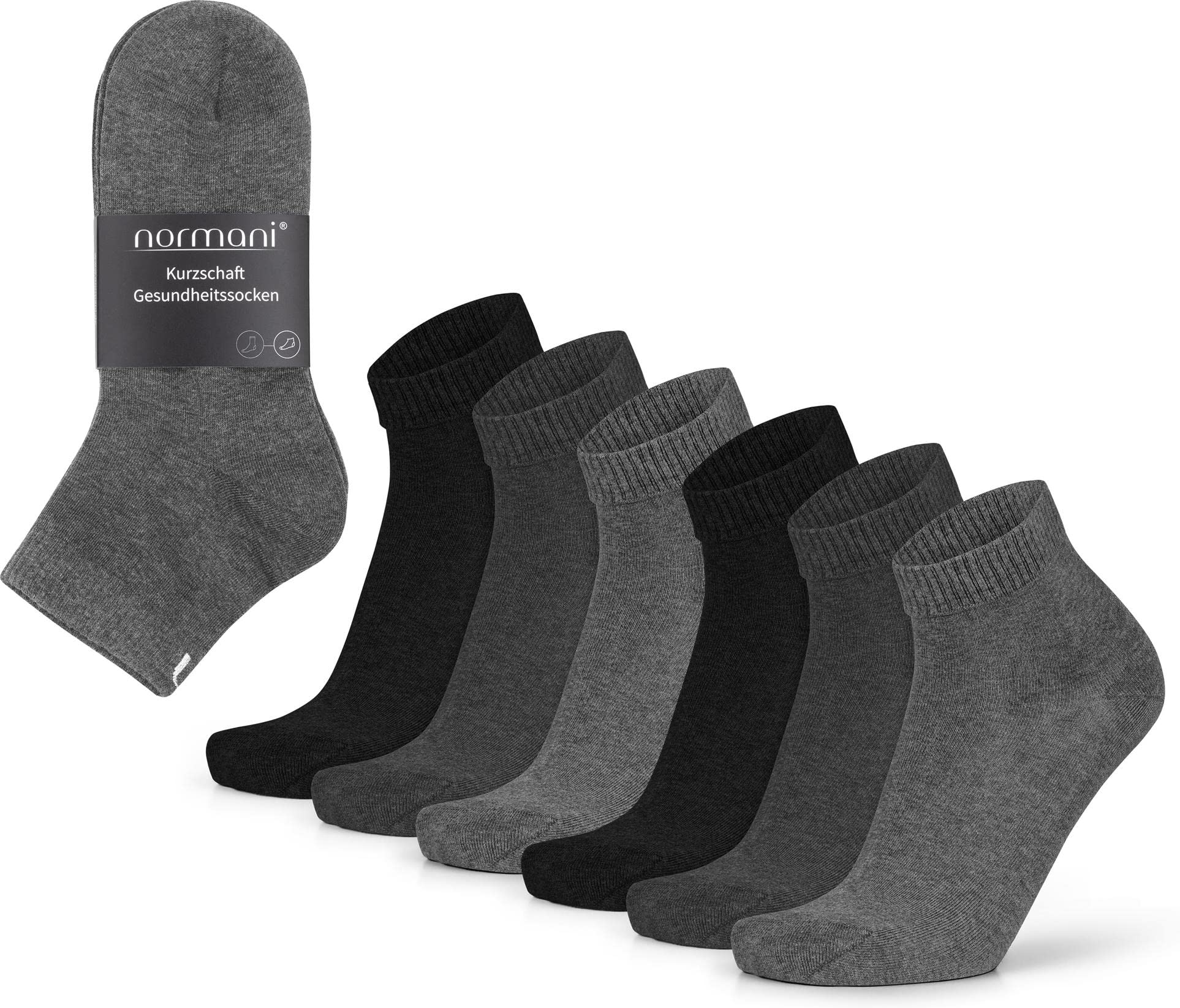 normani 6 Paar Kurzschaft-Socken Laufsocken Sportsocken für Damen und Herren aus pflegeleichter Baumwoll-Mischung mit Elasthan