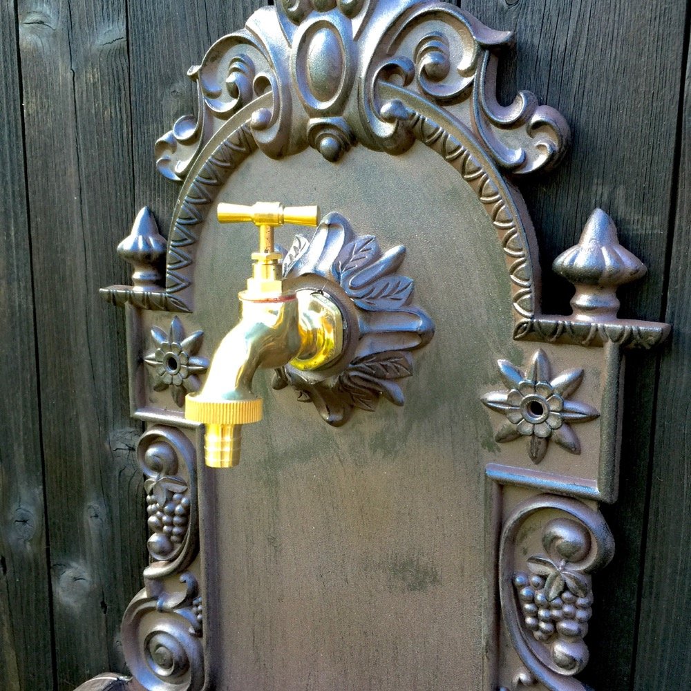 Antikas - Gartenbrunnen, Handwaschbecken mit Gartenschlauch Anschluss, Waschbecken Garten