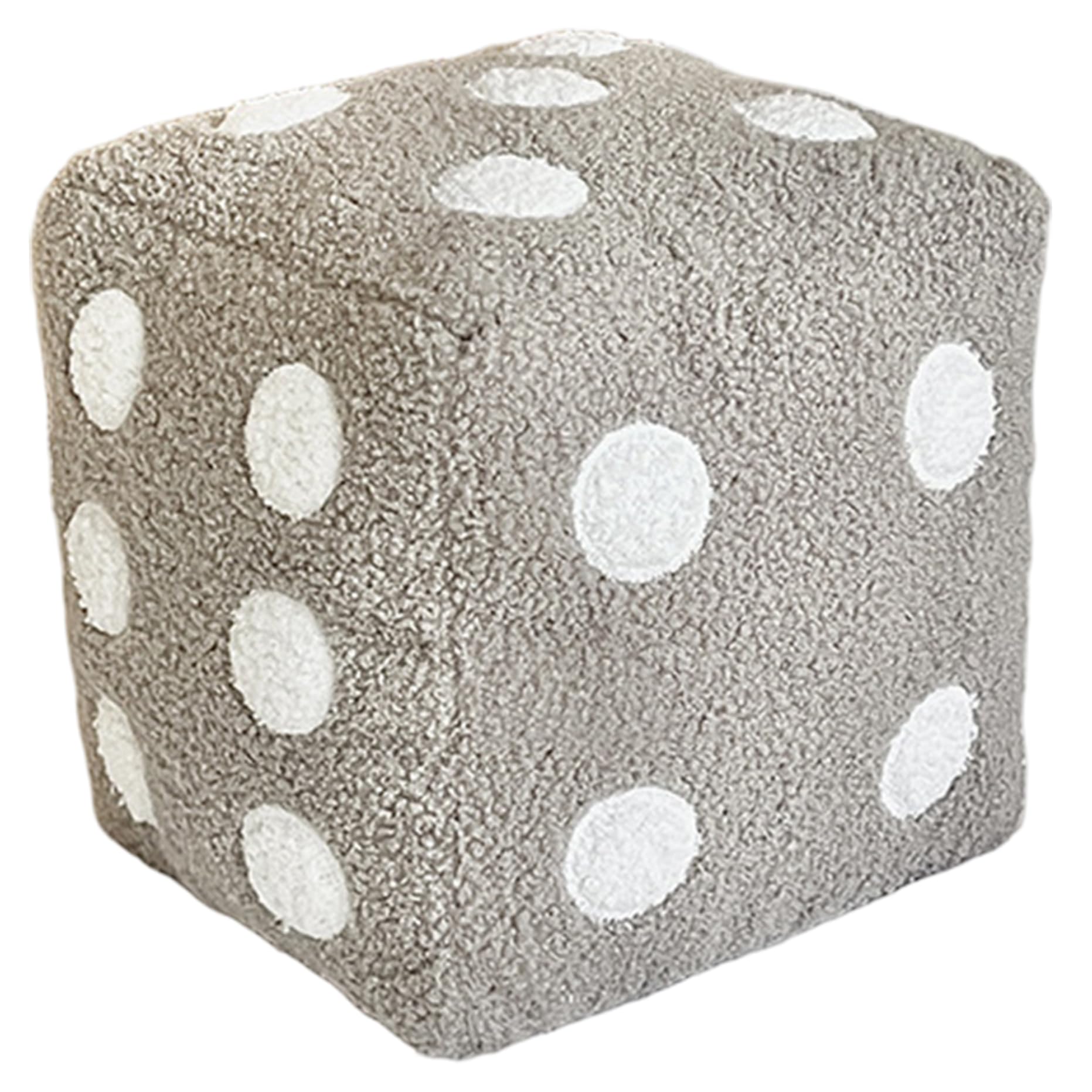 Coussin de jeu style Y2K en forme de dé, peluche décorative grise pour lit, canapé et chaise