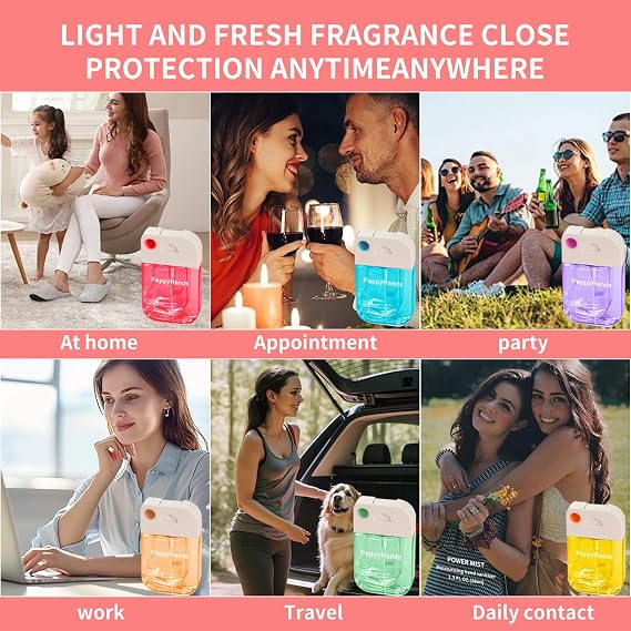 Hand Sanitizer, Hand Sanitizer Spray, Hydrating Spray for Hand, Portable Sanitizer spray Set for Travel Size, 500-Sprays Each Multi-Flavor(4Pcs)